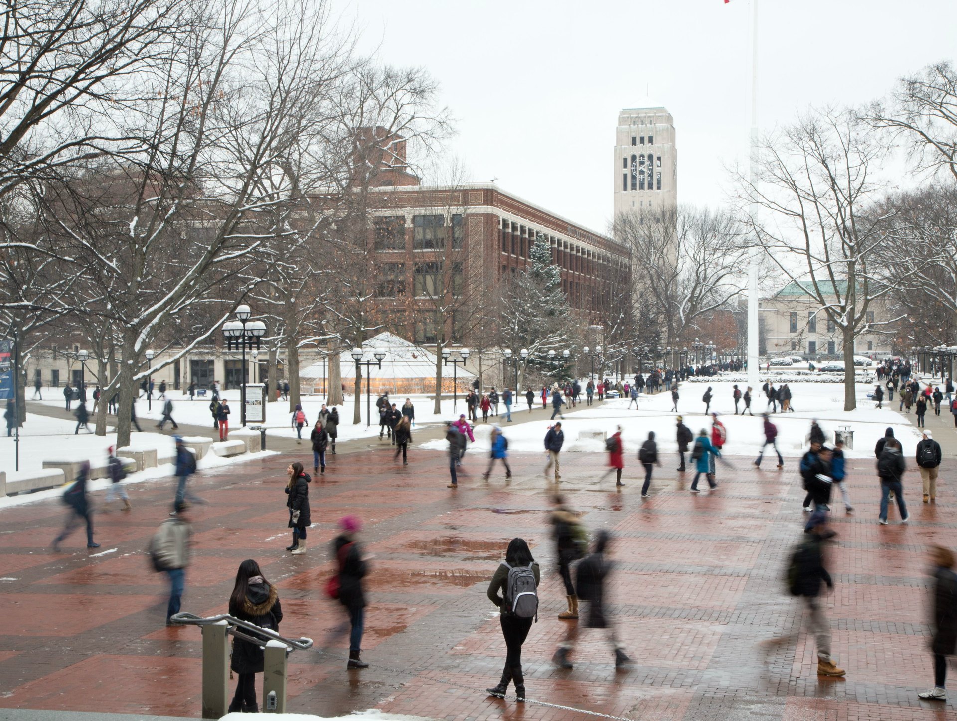 The Diag at the University of Michigan in winter