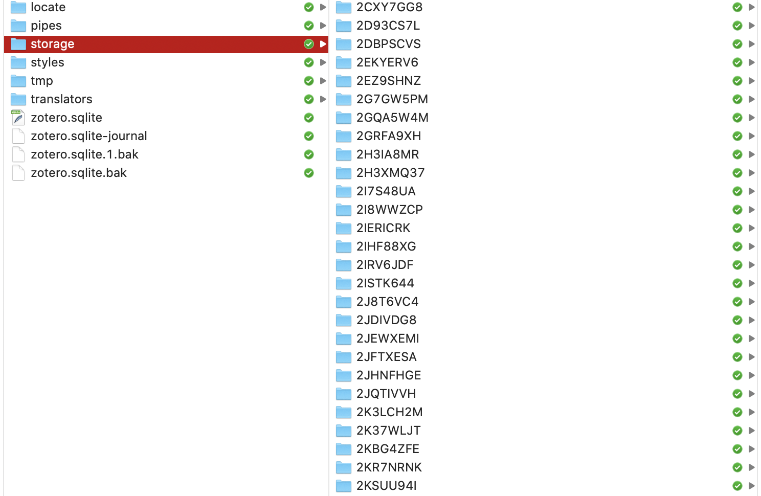 Zotero default organization.